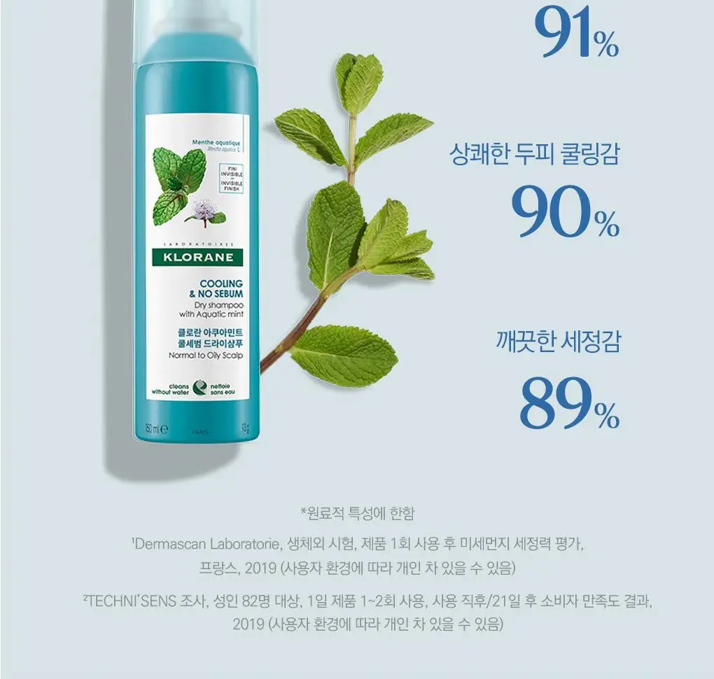 [지성두피&쿨링] 클로란 드라이샴푸 150ml 2종 (쿨세범/노세범) 상세페이지 4
